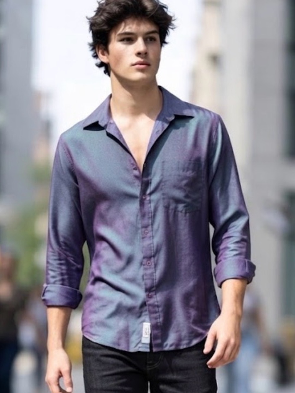 Men’s Vintage Cosi Textured Button Up Tailored Shirt